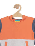 Star Print Hooded Sweatshirt - Orange