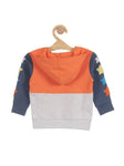 Star Print Hooded Sweatshirt - Orange