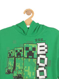Mincecraft Printed Hooded Sweatshirt - Green