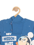 Mickey Mouse Print Hooded Sweatshirt - Blue