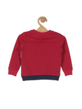 Printed Round Neck Sweatshirt - Red