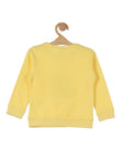 Tiger Print Round Neck Sweatshirt - Yellow