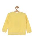 Tiger Print Round Neck Sweatshirt - Yellow
