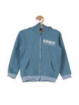 Printed Sonic Front Open Hooded Boys Sets - Blue