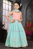 Pink & Green Lehenga Set - Pink