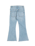 Mild Distressed Denim Boot Cut Jeans - Blue