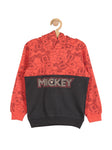 Mickey Mouse Print Hooded Sweatshirt - Orange
