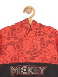 Mickey Mouse Print Hooded Sweatshirt - Orange