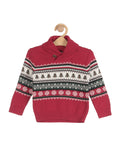Printed Full Sweater - Red