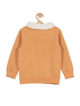 Printed Fleece Lined Sweatshirt - Orange