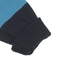 Horizontal Stripe Round Neck Sweater - Navy Blue