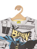 Batman Print Round Neck Track Suit - Grey