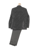 Self Embroidered Party Blazer - Black