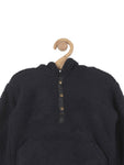 Copy of Solid Furr Hooded Sweatshirt - Navy Blue