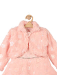 Furr Party Frock With Shrug - Peach