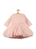Furr Party Frock With Shrug - Peach