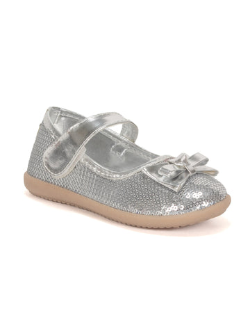 Mary Jane's Belle With Applique Detail - Silver