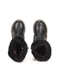 Leatherette Long Boots - Black
