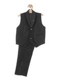 Polka Dot Print Waist Coat With Trousers - Black
