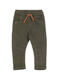 Elastic Waist Straight Fit Cargo Jeans - Green