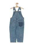 Distressed Relaxed Fit Denim Dungaree - Blue