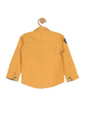 Solid Premium Cotton Full Cargo Shirt - Yellow