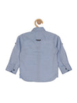 Self Design Premium Cotton Full Shirt - Blue