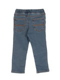 Elastic Waist Slim Fit Jeans - Blue