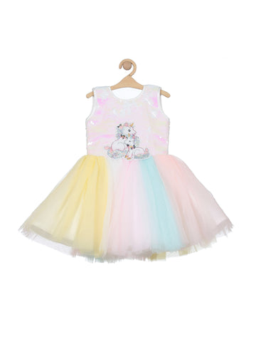 Rainbow Party Frock - Multi