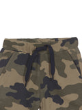 Camouflage Print Elastic Waist Hosiery Shorts - Green