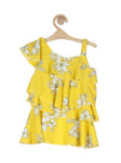 Premium Cotton Floral Printed Top - Yellow