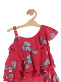 Premium Cotton Floral Printed Top - Red