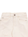 High Distressed Denim Shorts - White