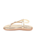 Casual Flat Slip On Sandals - Gold