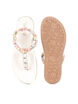 Casual Flat Slip On Sandals - White
