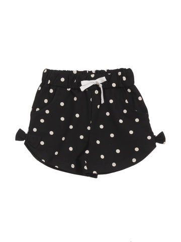 Premium Hosiery Polka Dot Print Shorts - Black