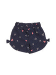 Premium Hosiery Heart Print Shorts - Navy Blue