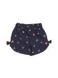 Premium Hosiery Heart Print Shorts - Navy Blue