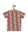 Premium Cotton Smile Print Tshirt - Beige