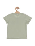 Premium Cotton Henley Collar Tshirt - Green