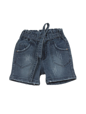 Mild Distressed Denim Shorts - Blue