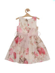 Premium Floral Print Party Frock - White