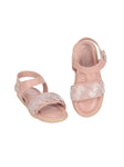 Party Sandals With Velcro Closure - Pink