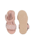 Party Sandals With Velcro Closure - Pink