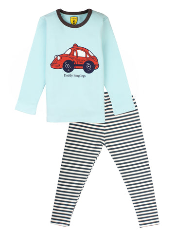 Blue Taxi Print Night Suit