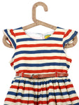 Red Blue Striped Cotton Frock