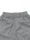 Boys Small Print Grey Bermuda Shorts