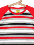 Full Sleeve Red Grey Stripe Tshirt