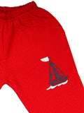 Red Blue Ship Sweatshirt With Red Lower