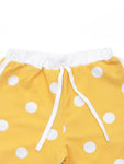 Girls Yellow Shorts White Polka Dot